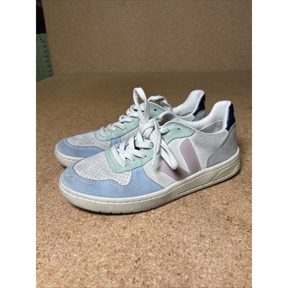 Veja V-10 Womens Size 8 EU 39 Multicolor Natural Babe Suede Athletic Sneakers